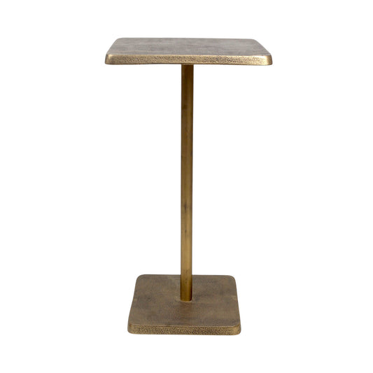 Square Metal Side Table | Modern Minimal Accent Table for Living Room & Bedside (21.25 Inch Height)