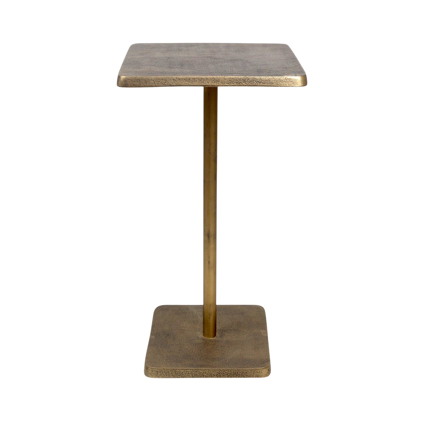 Square Metal Side Table | Modern Minimal Accent Table for Living Room & Bedside (21.25 Inch Height)
