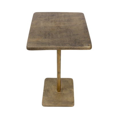 Square Metal Side Table | Modern Minimal Accent Table for Living Room & Bedside (21.25 Inch Height)