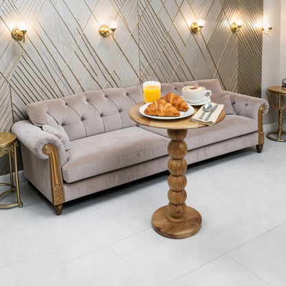 13 Inch Solid Wood Accent Table | Handcrafted Pedestal Side Table for Living Room (22.5 Inch Height)