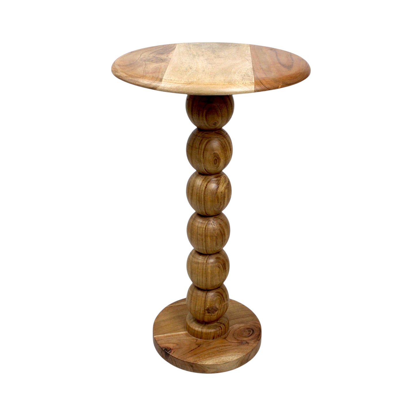 13 Inch Solid Wood Accent Table | Handcrafted Pedestal Side Table for Living Room (22.5 Inch Height)