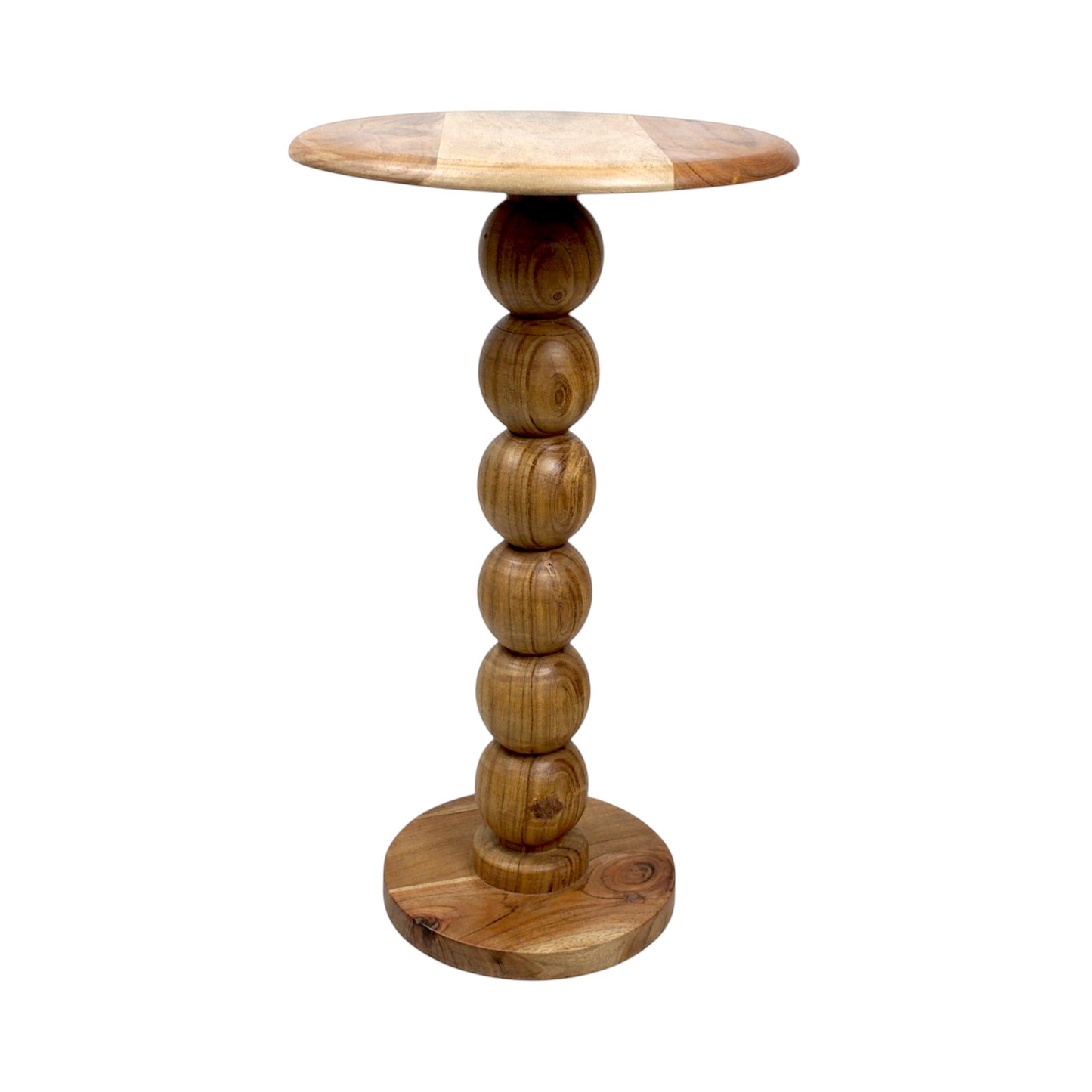 13 Inch Solid Wood Accent Table | Handcrafted Pedestal Side Table for Living Room (22.5 Inch Height)