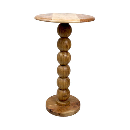 13 Inch Solid Wood Accent Table | Handcrafted Pedestal Side Table for Living Room (22.5 Inch Height)
