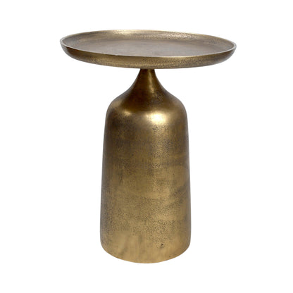 13.5 Inch Metal Side Table | Modern Luxury Accent Table with Solid Base (17.25 Inch Height)