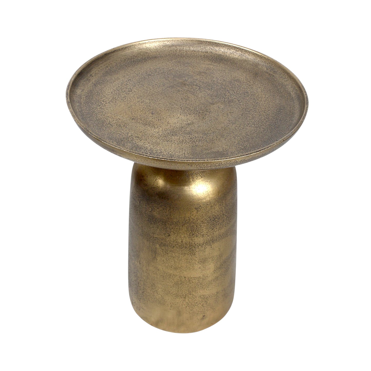 13.5 Inch Metal Side Table | Modern Luxury Accent Table with Solid Base (17.25 Inch Height)