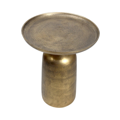 13.5 Inch Metal Side Table | Modern Luxury Accent Table with Solid Base (17.25 Inch Height)