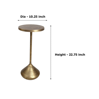 10.25 Inch Metal Accent Table | Slim Pedestal Side Table for Modern Decor (22.75 Inch Height)