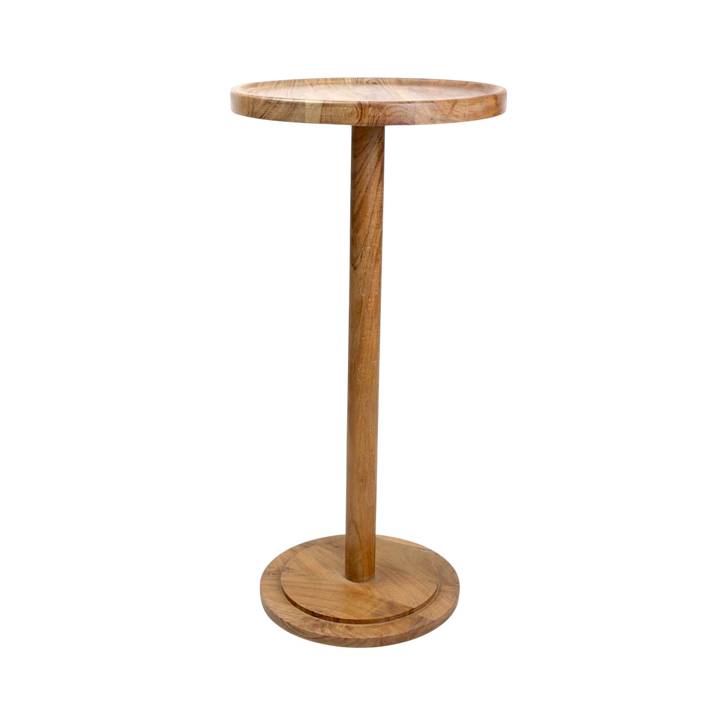 Solid Wood Round Side Table (11 Inch Dia, 24.5 Inch Height) | Minimalist Wooden Accent Table for Living Room & Bedroom