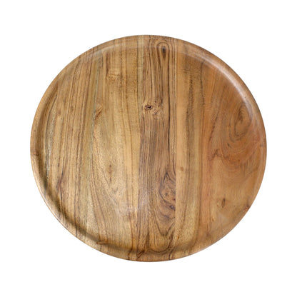 Solid Wood Round Side Table (11 Inch Dia, 24.5 Inch Height) | Minimalist Wooden Accent Table for Living Room & Bedroom