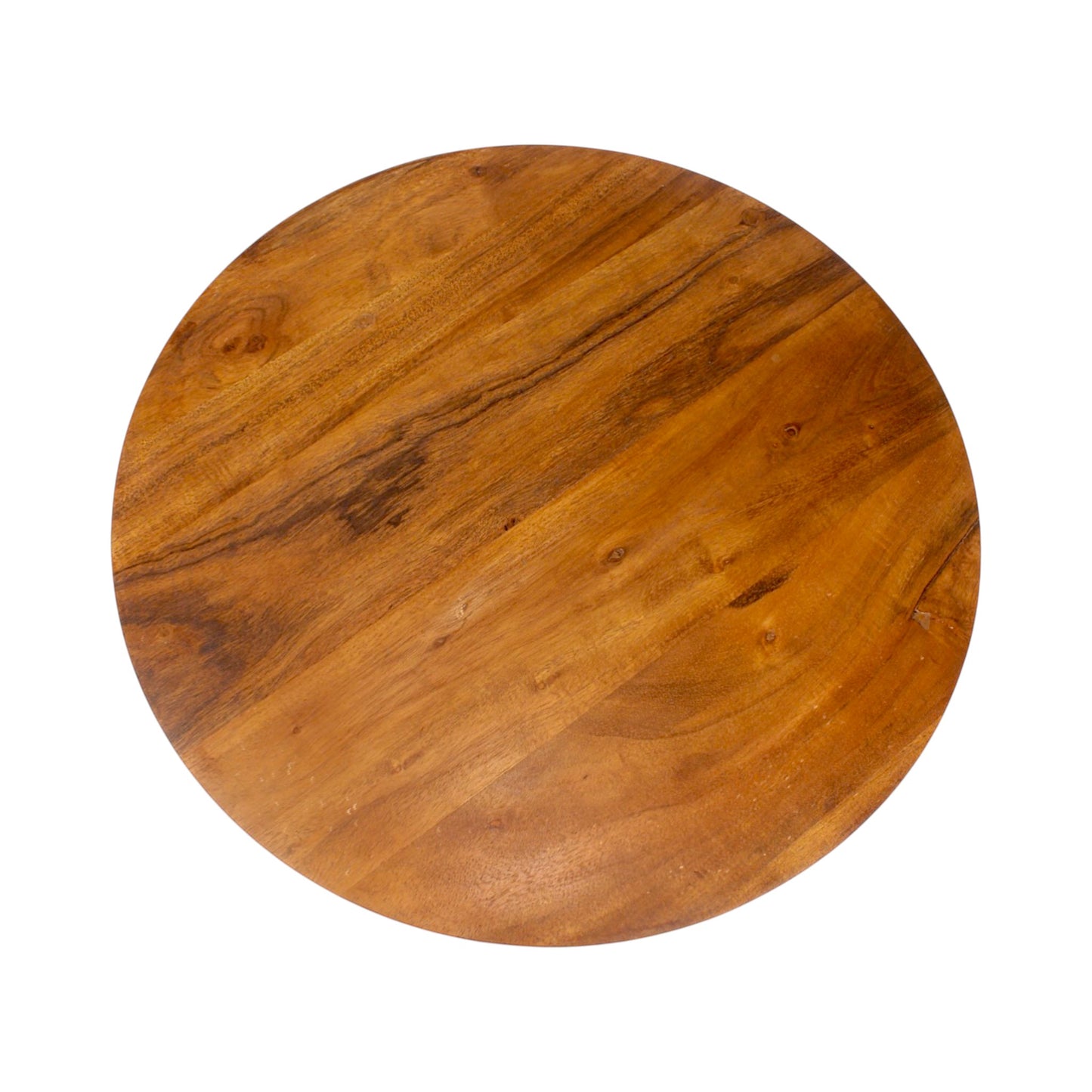 Tree Design Metal Base Side Table with Wooden Top (16 Inch Dia, 23 Inch Height) | Decorative Accent Table