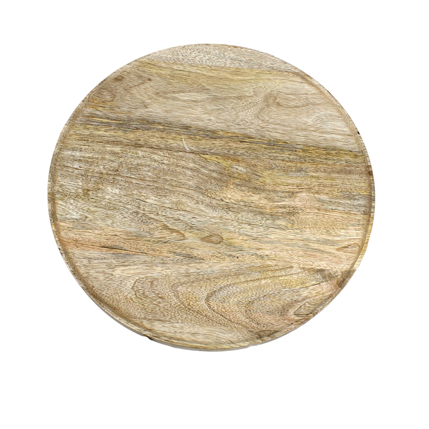 Round Wooden Top Side Table with Metal Legs (13.75 Inch Dia, 18 Inch Height) | Modern Minimal Accent Table