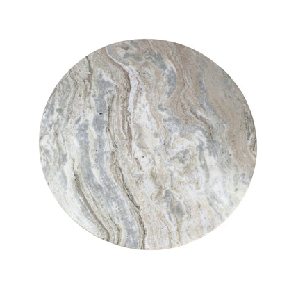Luxury Marble Top Coffee Table with Metal Base (36 Inch Dia, 16.5 Inch Height) | Modern Center Table for Living Room
