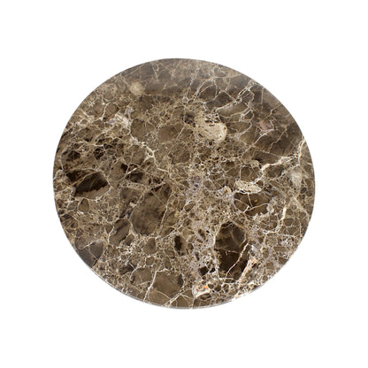 Marble Top Side Table with Wooden Base (18")