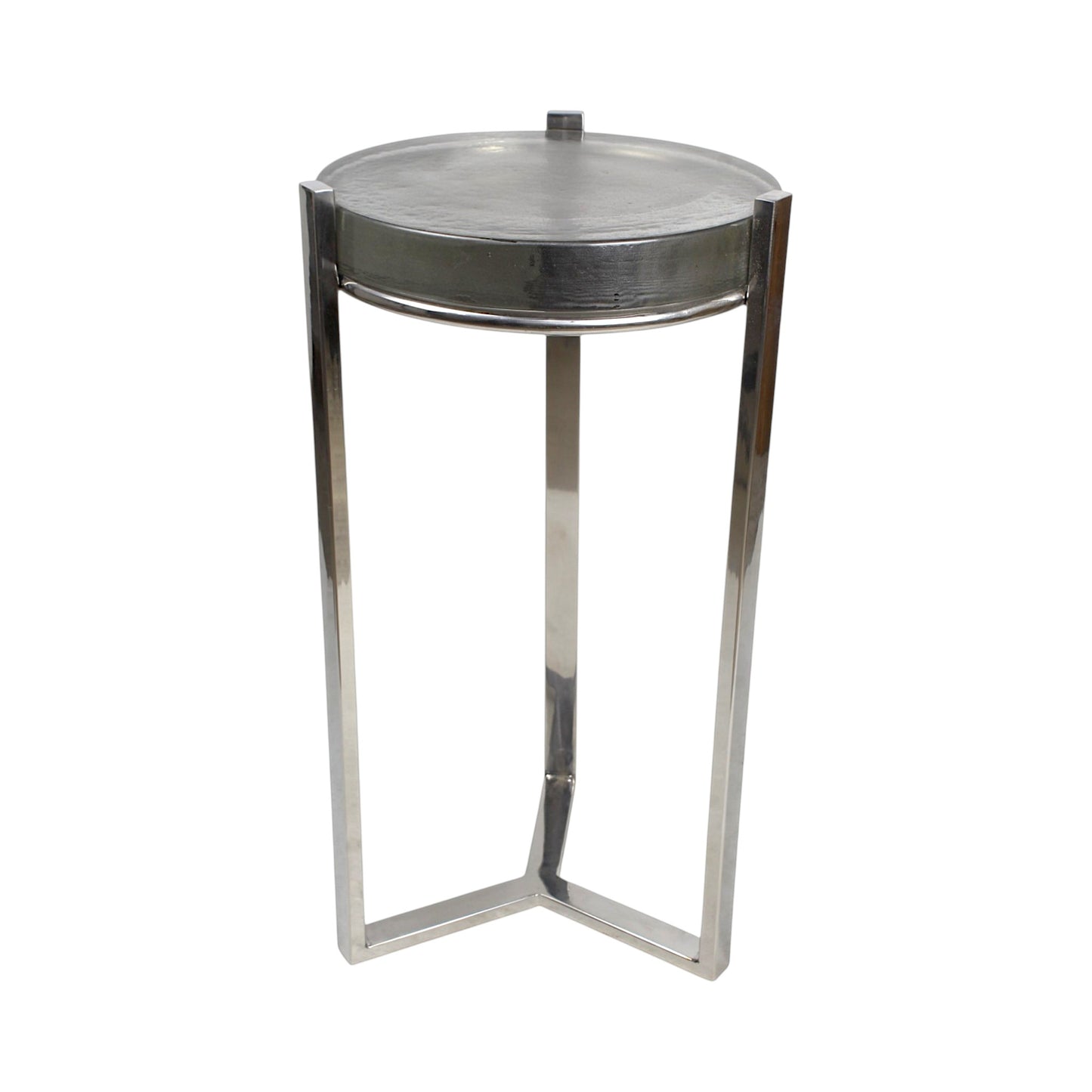 11.5 Inch Metal Accent Side Table with Lid Top | Modern Compact Utility Table (21 Inch Height)