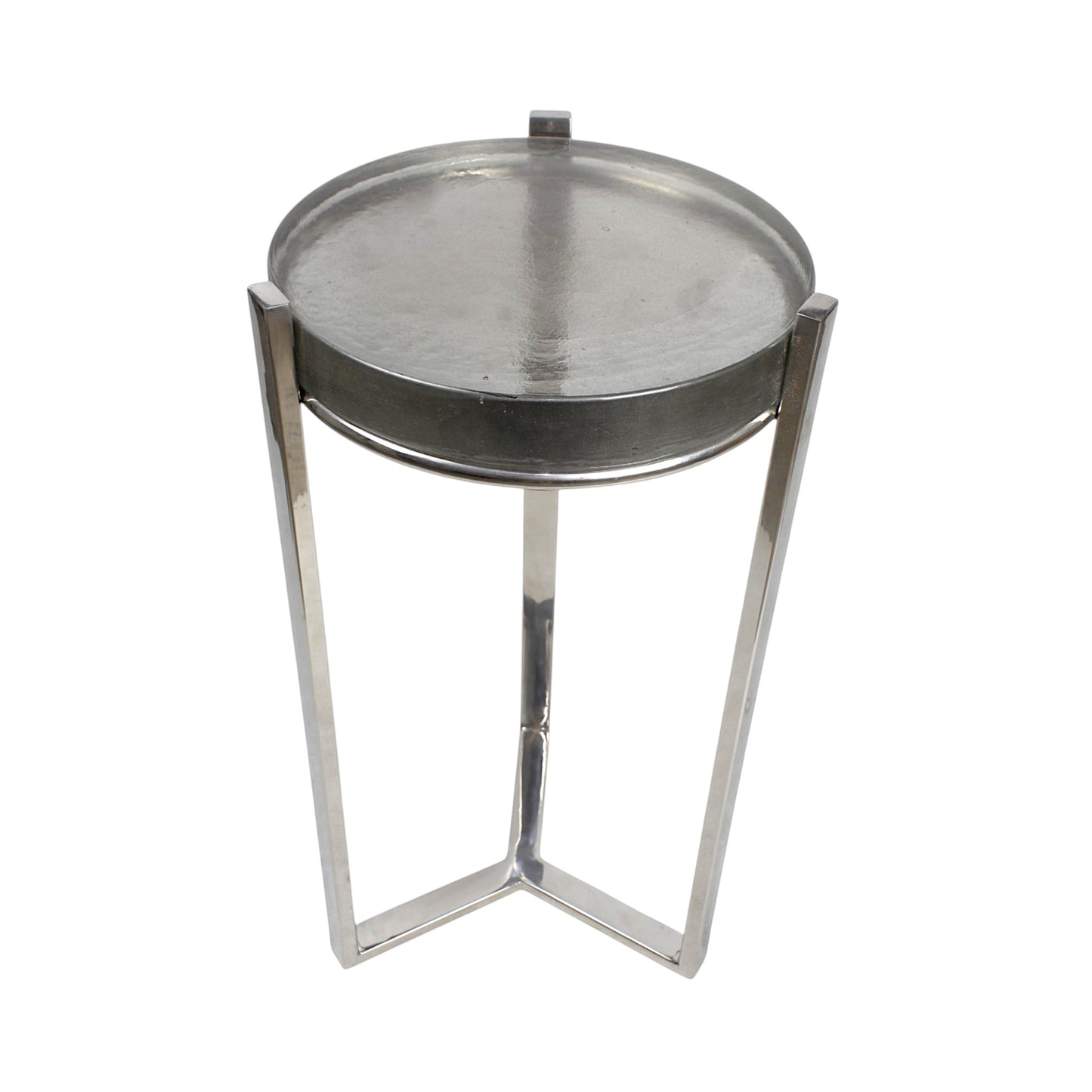 11.5 Inch Metal Accent Side Table with Lid Top | Modern Compact Utility Table (21 Inch Height)