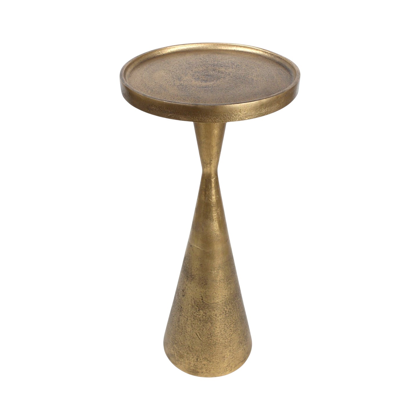 10 Inch Designer Metal Accent Table | Compact Luxury Pedestal Side Table (22 Inch Height)