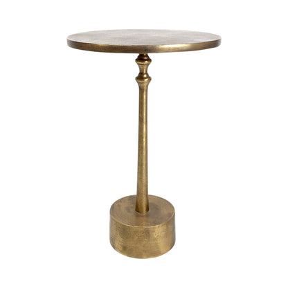13.75 Inch Metal Accent Table | Classic Pedestal Side Table for Home Decor (21 Inch Height)