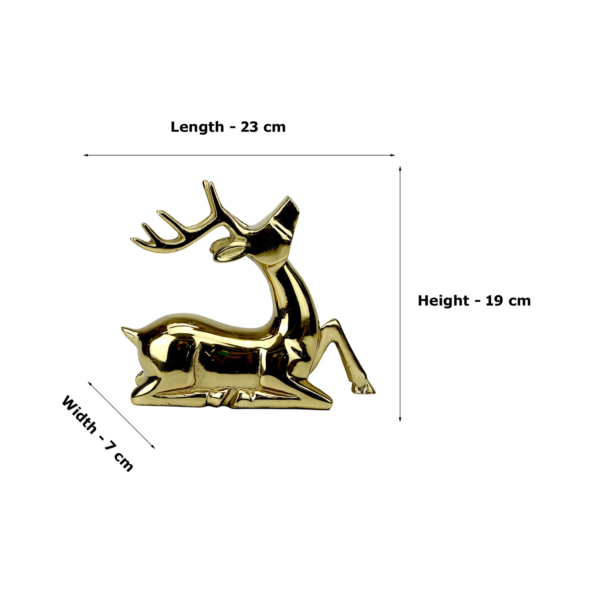 Golden Aluminum Handcrafted Sitting Deer – Elegant Christmas & Holiday Decor