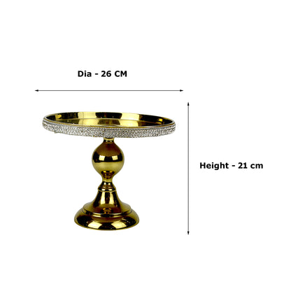 Golden Handcrafted Mosaic Finish Aluminum Cake Stand – Elegant Dessert Display for Holidays