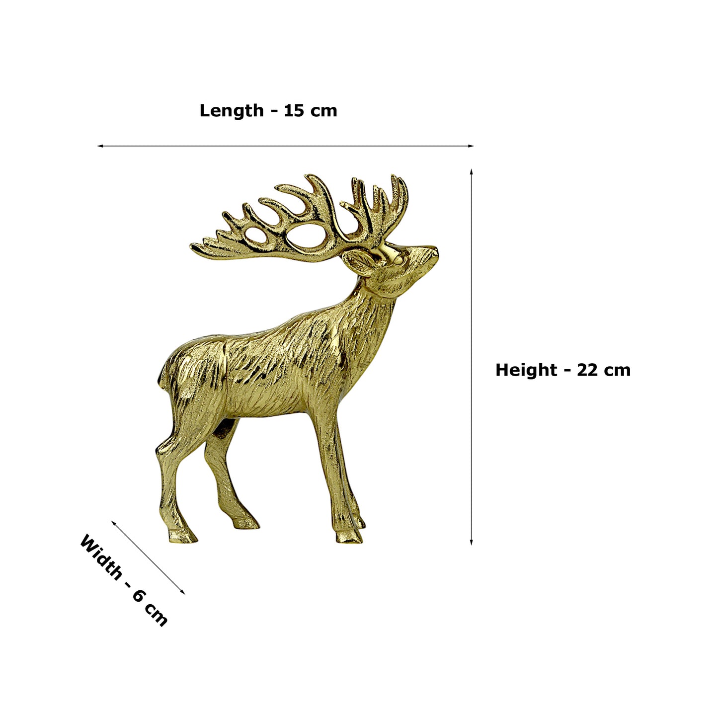 Golden Handcrafted Aluminum Christmas Reindeer – Elegant Holiday Decor