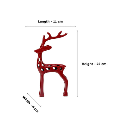 Red Aluminum Handcrafted Reindeer – Elegant Christmas Decor