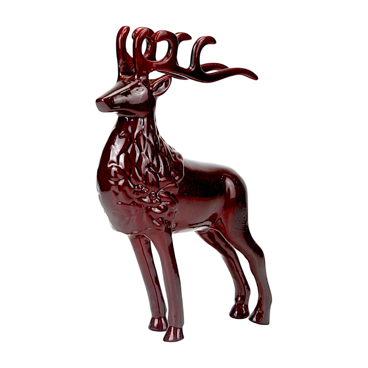 Red Aluminum Long Horn Reindeer – Elegant Christmas Decor | Hind Decor