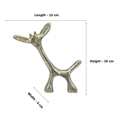 Golden Aluminum Handcrafted Christmas Minimalistic Standing Deer – Elegant Holiday Decor | Hind Decor