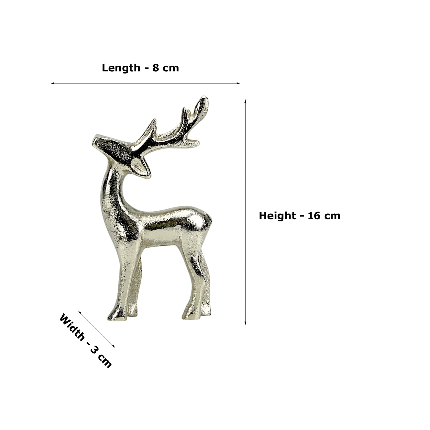 Golden Aluminum Handcrafted Christmas Minimalistic Standing Deer (Set of 2)