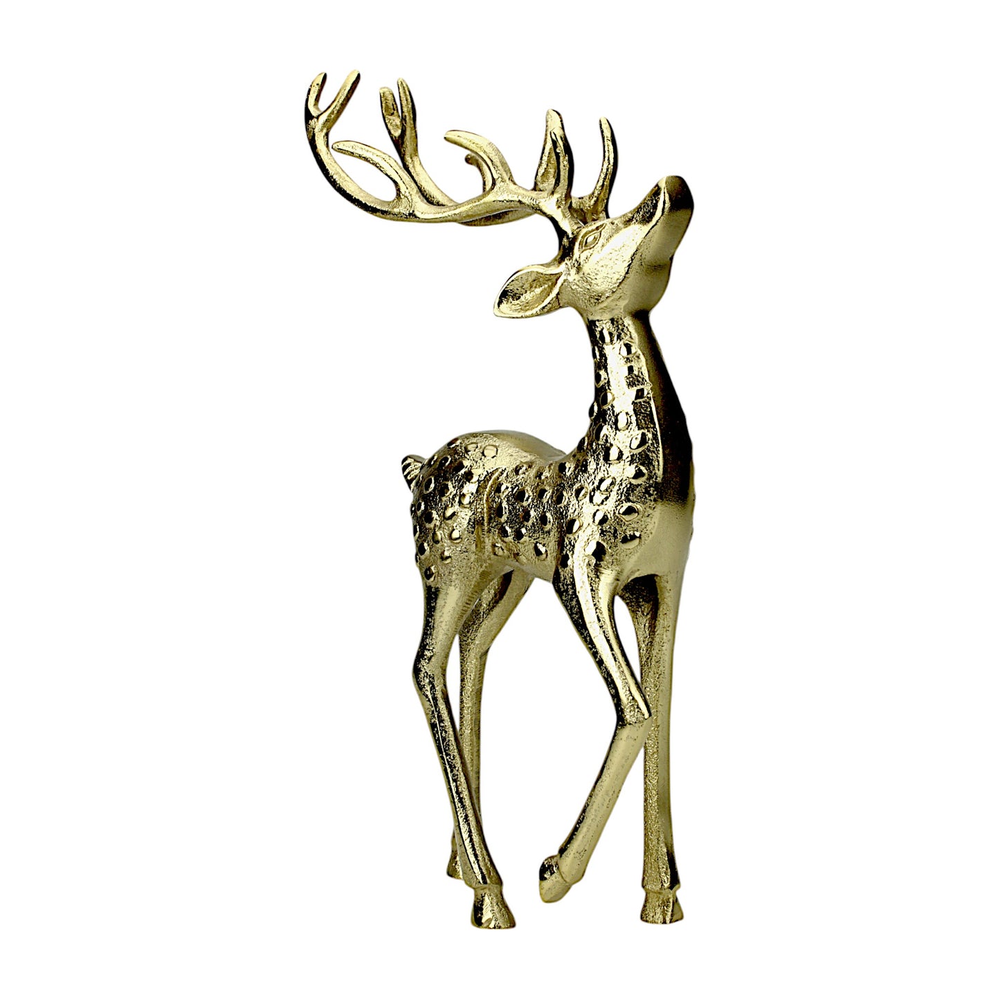 Golden Aluminum Handcrafted Christmas Deer – Elegant Holiday Decor Figurine | Hind Decor