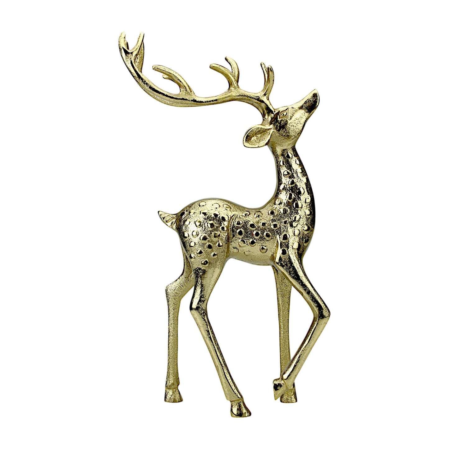 Golden Aluminum Handcrafted Christmas Deer – Elegant Holiday Decor Figurine | Hind Decor