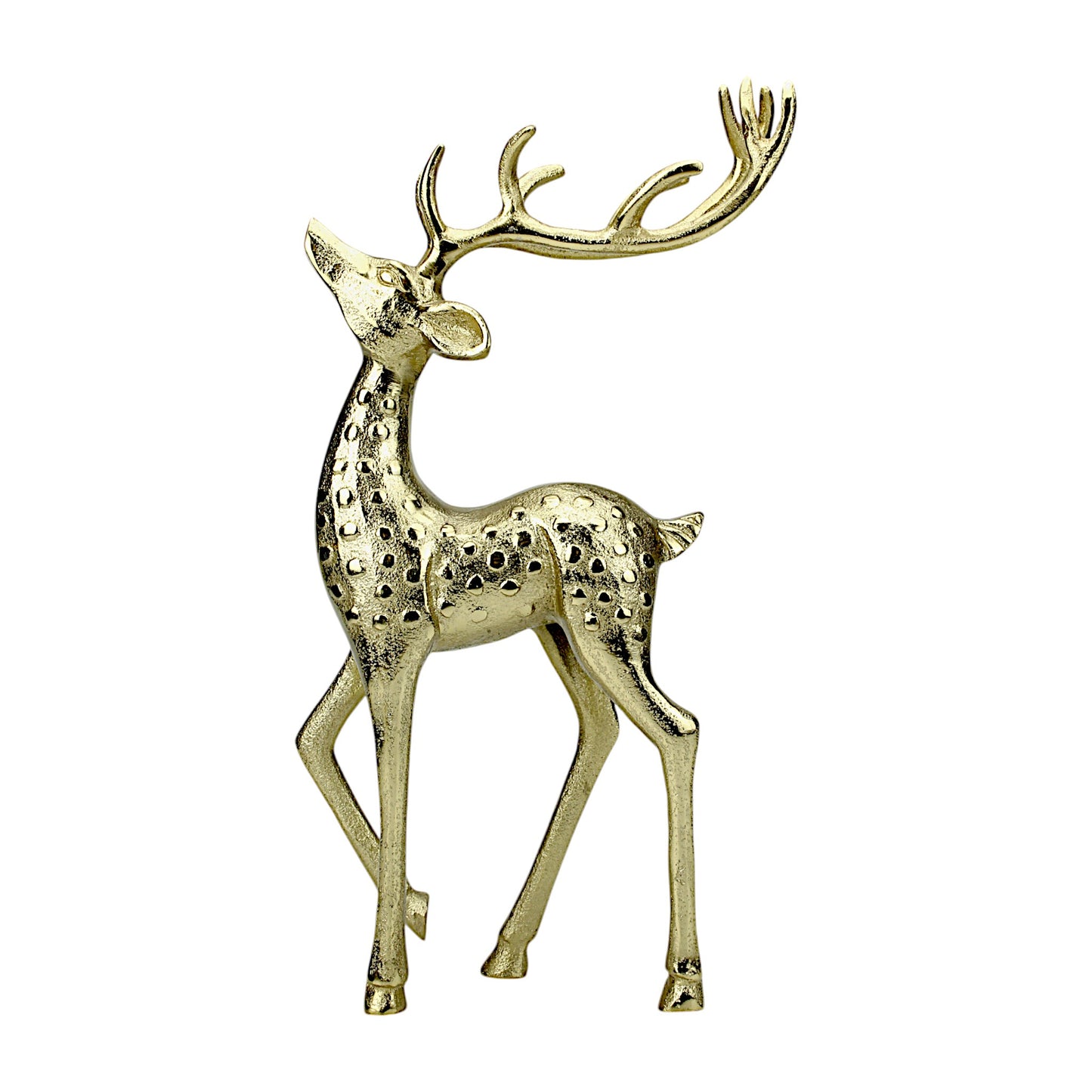 Golden Aluminum Handcrafted Christmas Deer – Elegant Holiday Decor Figurine | Hind Decor