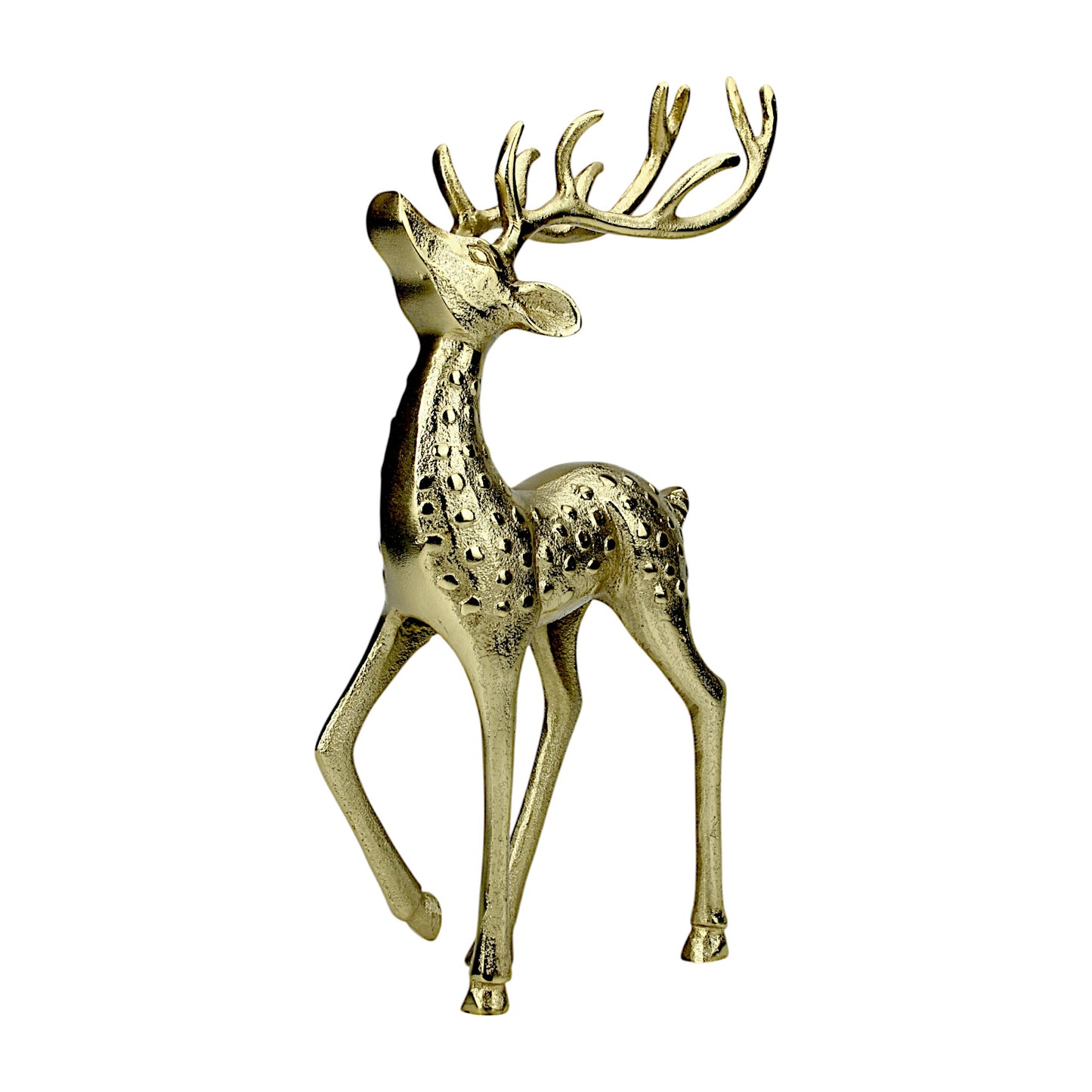 Golden Aluminum Handcrafted Christmas Deer – Elegant Holiday Decor Figurine | Hind Decor