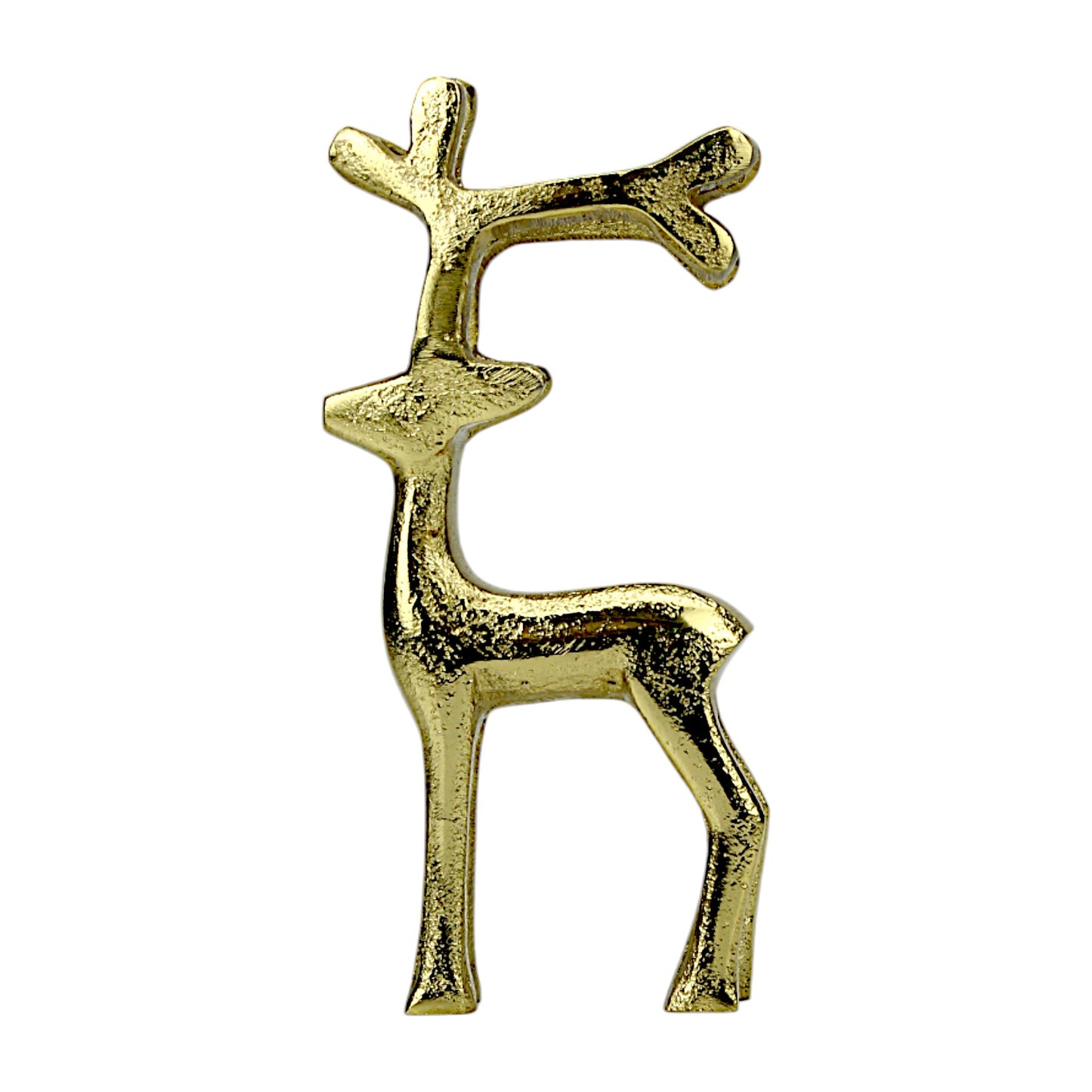 Golden Aluminum Handcrafted Standing Reindeer – Elegant Christmas & Holiday Decor | Hind Decor