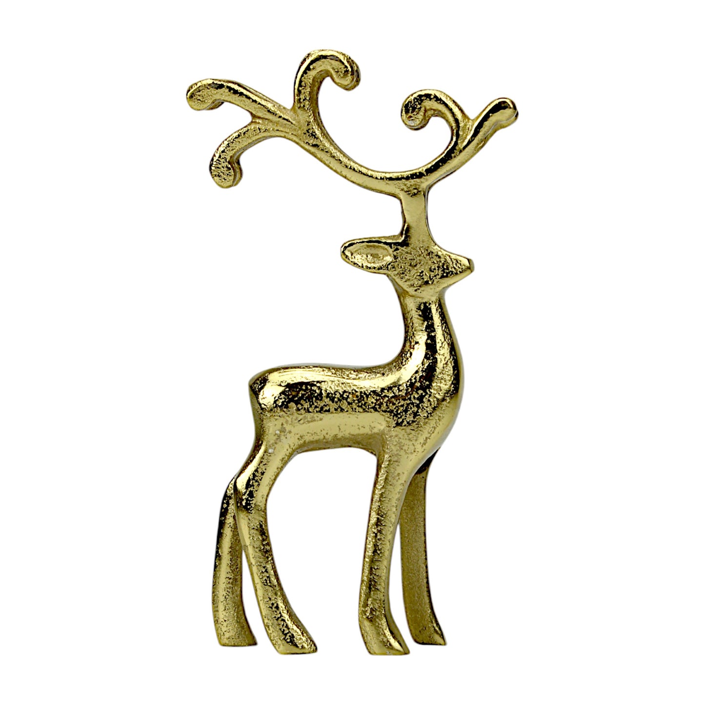 Golden Reindeer Showpiece – Aluminium Modern Decorative Table Accent for Living Room, Office & Christmas Décor (26 cm Height)