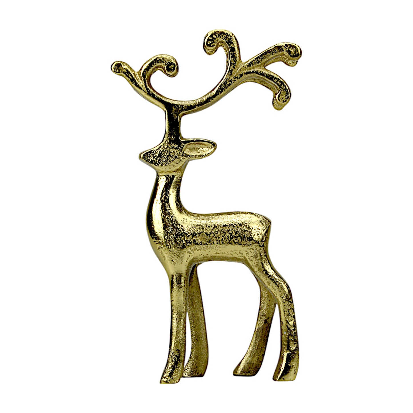 Golden Reindeer Showpiece – Aluminium Modern Decorative Table Accent for Living Room, Office & Christmas Décor (26 cm Height)
