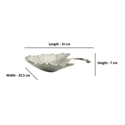 Silver Aluminum Leaf Decorative Bowl: Nature-Inspired Elegance for Your Home Decor