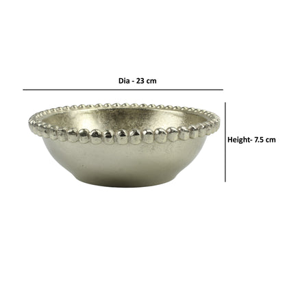 Aluminum Beaded Border Decorative Bowl: Timeless Elegance for Your Home Décor