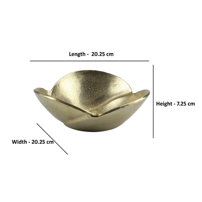 Golden Aluminum Flower Decorative Bowl: Radiant Elegance for Your Home Décor