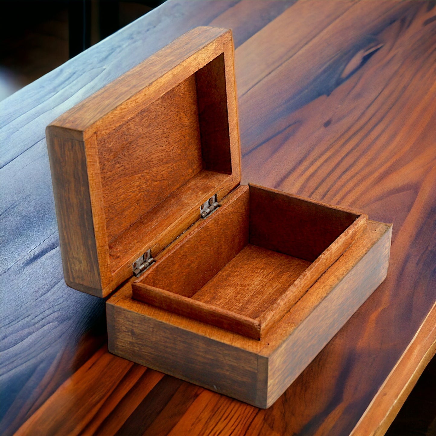 Premium Handcrafted Wooden Trinket Box – Natural Elegance