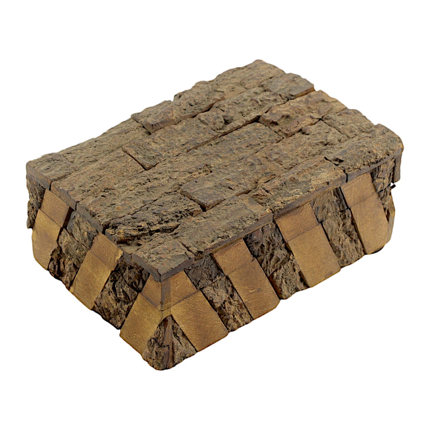 Rustic Wooden Trinket Box with Natural Bark Finish