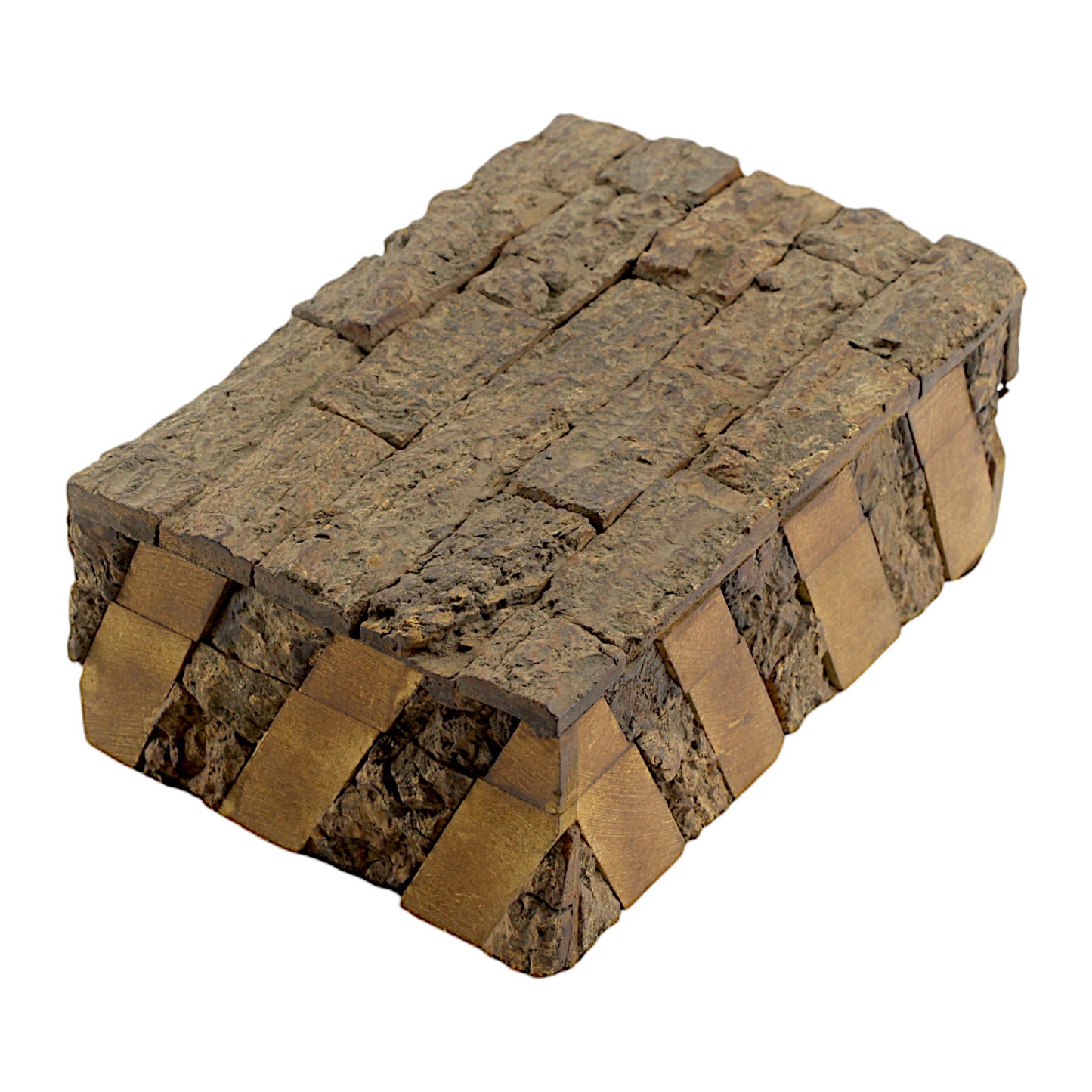 Rustic Wooden Trinket Box with Natural Bark Finish