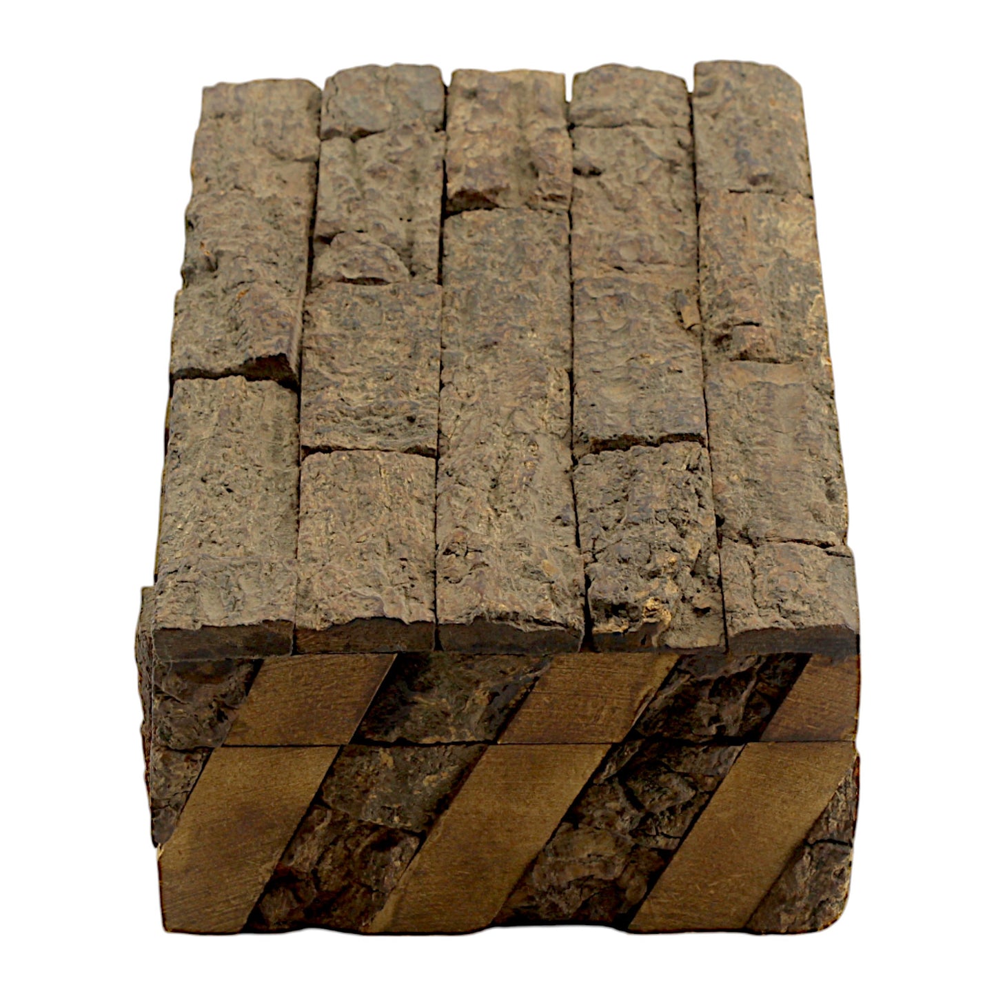 Rustic Wooden Trinket Box with Natural Bark Finish