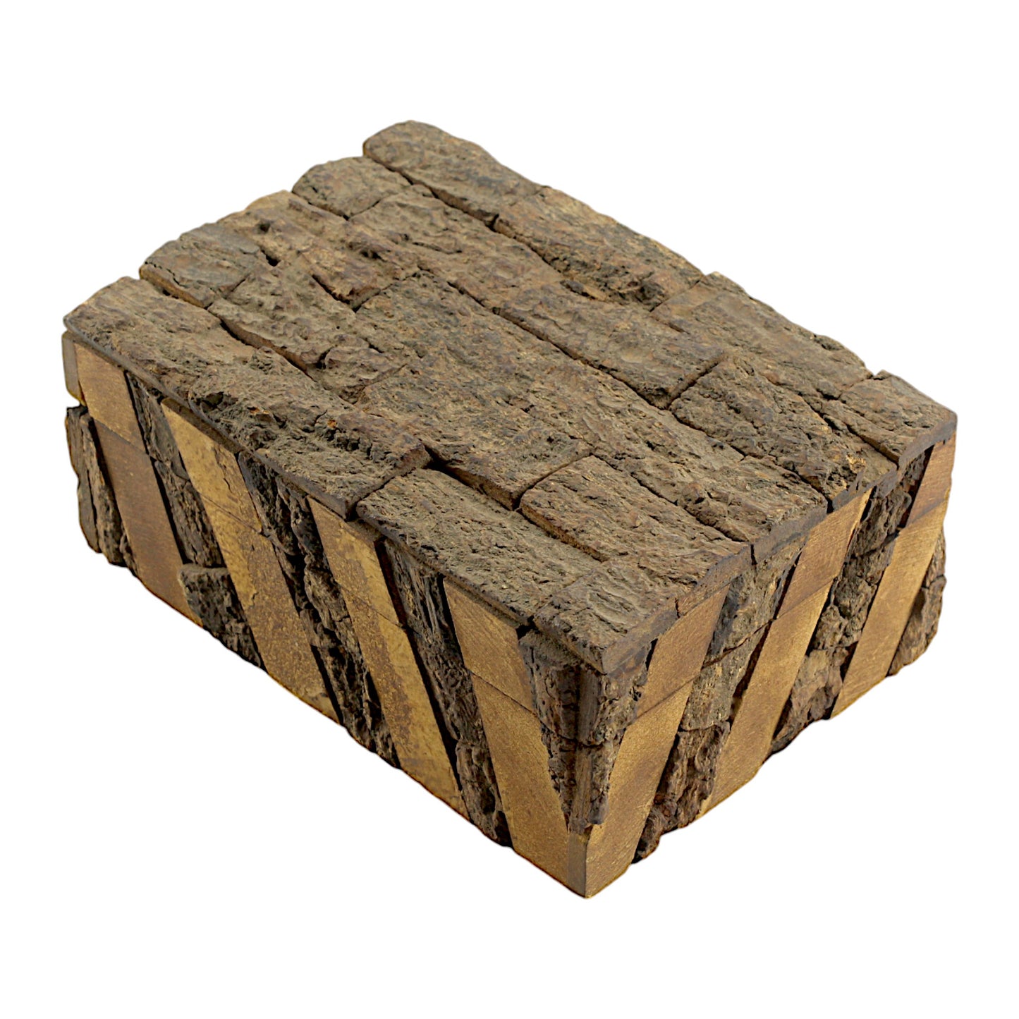 Rustic Wooden Trinket Box with Natural Bark Finish
