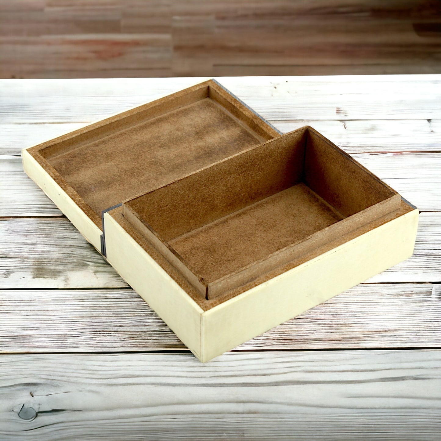 Chevron Patterned Bone Inlay Wooden trinket Box – Modern Elegance