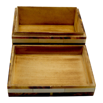 Handcrafted Bone Inlay Trinket Box – Antique Stripe Design