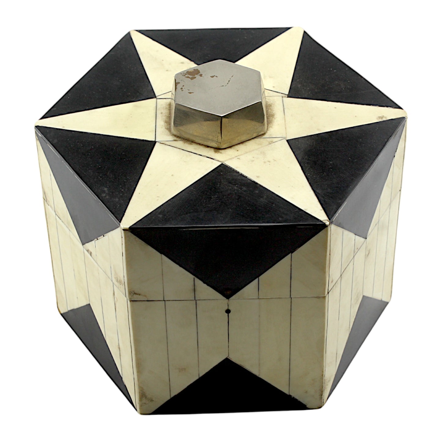 Round Handcrafted Bone Inlay Trinket Box - Elegant Storage Solution for Jewelry and Keepsakes