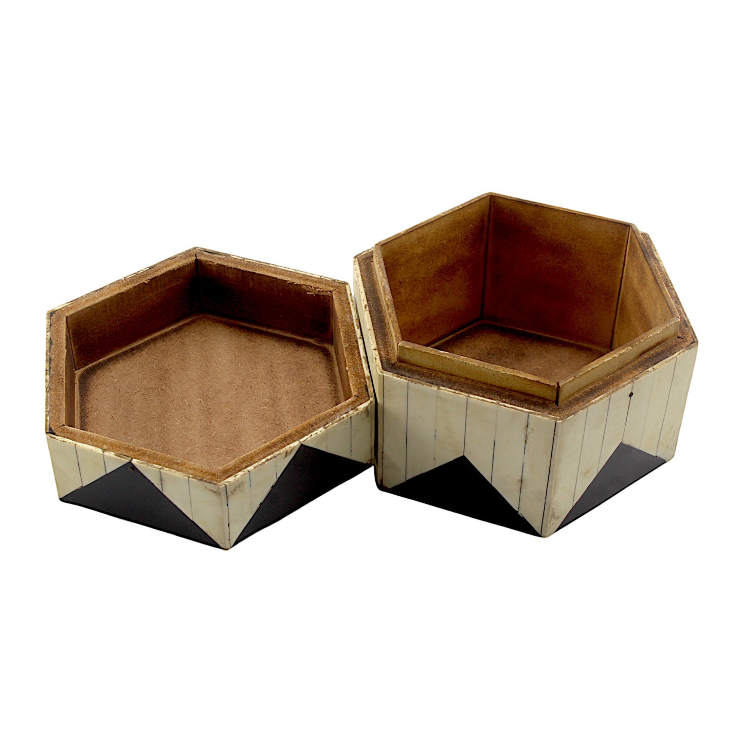 Round Handcrafted Bone Inlay Trinket Box - Elegant Storage Solution for Jewelry and Keepsakes