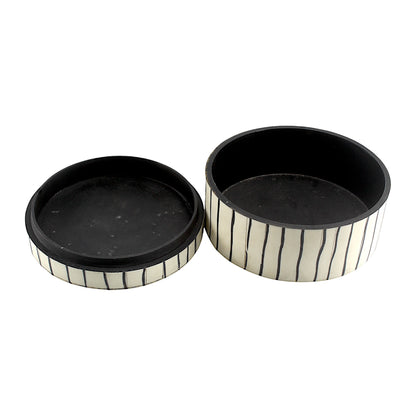 White Handcrafted Trinket Box with Unique Designs - Elegant Storage for Treasures