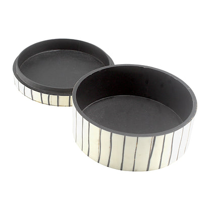 White Handcrafted Trinket Box with Unique Designs - Elegant Storage for Treasures