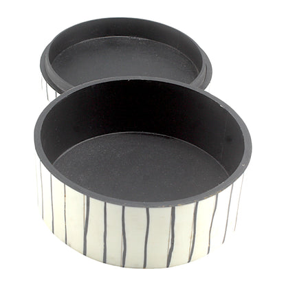 White Handcrafted Trinket Box with Unique Designs - Elegant Storage for Treasures
